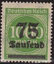 Germany 1923 Numbers 75th - 1000M Green Scott 252